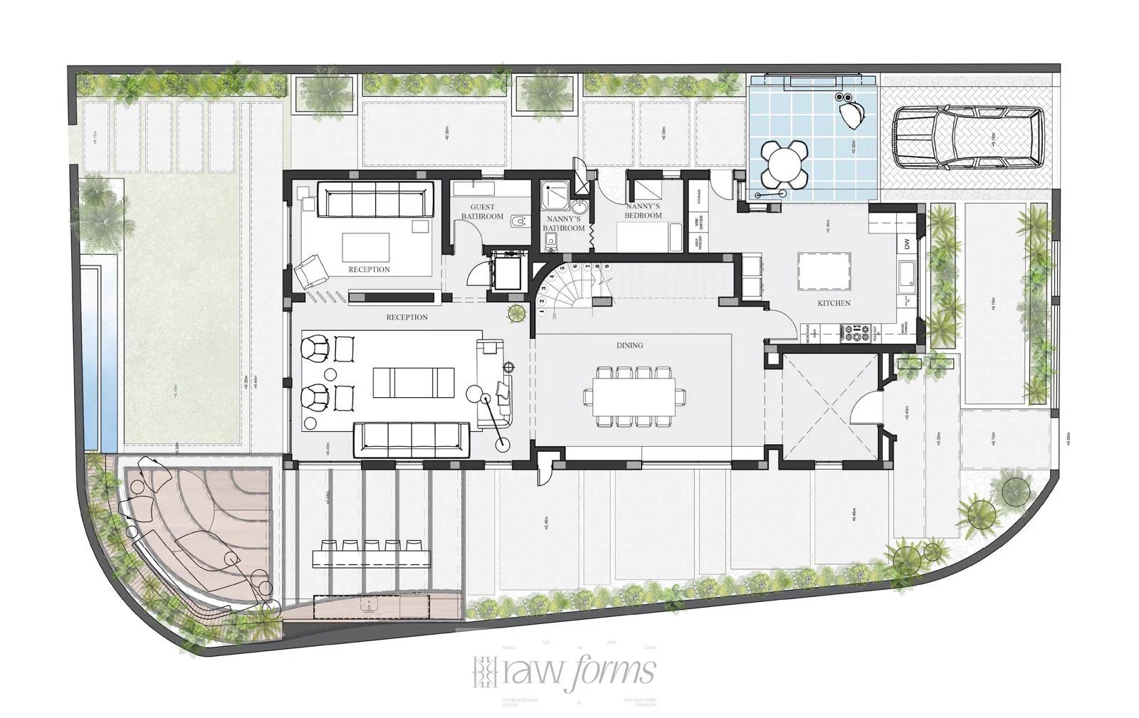 Raw Forms, Project B, Architectural Floor Plan Studies